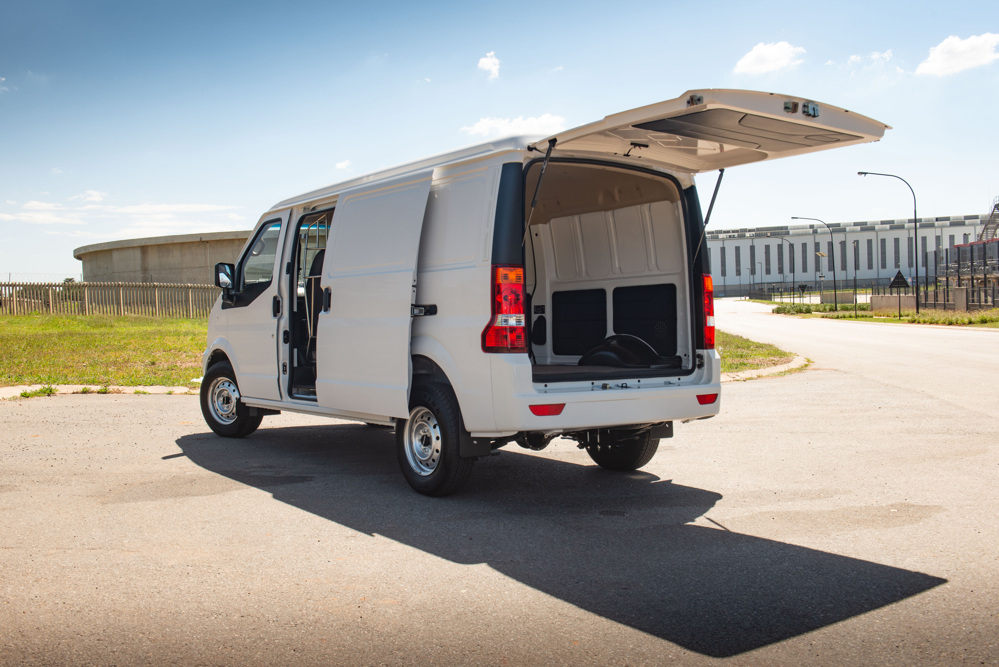 DFSK Pietermaritzburg Panel van with an open sliding door and open rear door